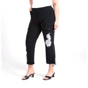 nwt white house black market Sz 4 Black Utility Crop WHBM 570327296